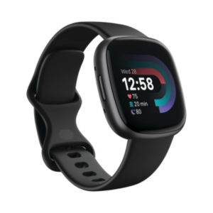 Fitbit Versa 4 Fitness Smartwatch with Daily Readiness, GPS, 24/7 Heart Rate, 40+ Exercise Modes, Sleep Tracking and more, Black/Graphite, One Size (S & L Bands Included)