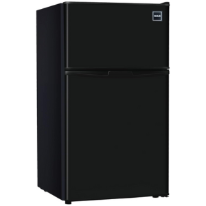RCA - 2-Door - Compact Refrigerator/Freezer - Reversible Doors - Adjustable Thermostat - 3.2 Cu. Ft. - Black,
