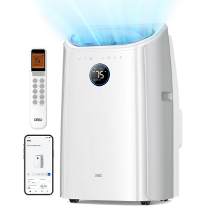 Dreo Portable Air Conditioners, 12,000 BTU AC Unit for Bedroom with Drainage-free Cooling, 46dB Quiet, APP/Voice/Remote, 24h Timer with Fan & Dehumidifier, Smart Standing AC for Room Indoors, AC515S