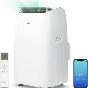 DuraComfort Portable Air Conditioners,12,000 BTU/8000 BTU (SACC) Dual Motors AC With APP for Quite,Cooling Up to 450 Sq.Ft,with Dehumidifier, Fan, Window Kit for Easy Installation,White