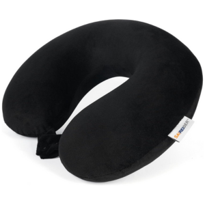 SAIREIDER Travel Pillow 100% Pure Memory Foam Travel Neck Pillow, Airplane Pillow for Traveling、Car、Home、Office，Washable Cover（Black）