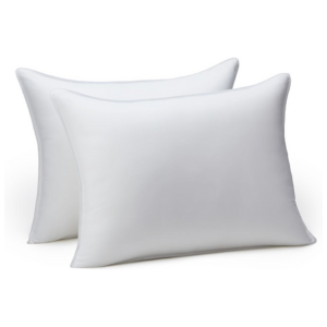 Amazon Basics Down Alternative Pillow for Back Side Sleepers, Medium Density, Standard Size, 26" x 20", 2-Pack, White